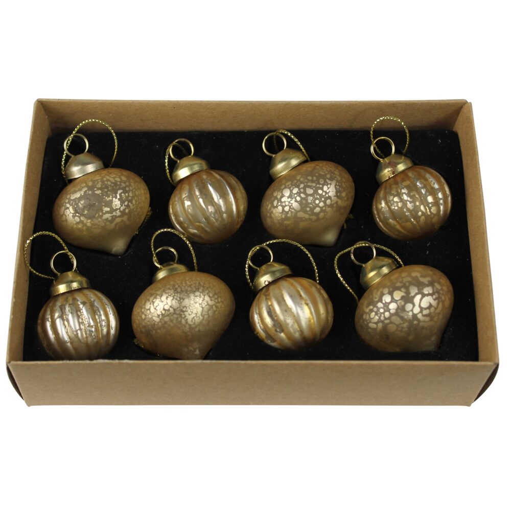 Gold Glass Ornaments Set of 8 by HomArt - Image 5
