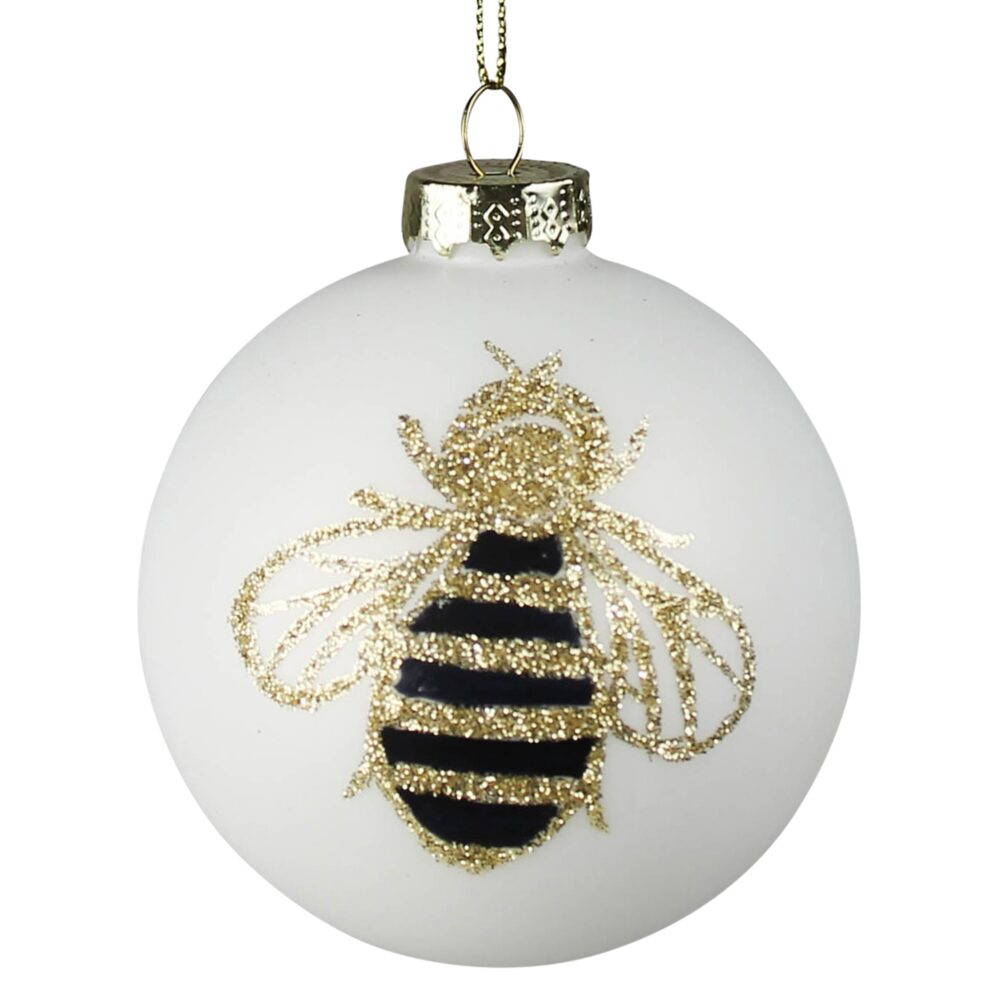 Bee Glass Ornament Set of 3 by HomArt