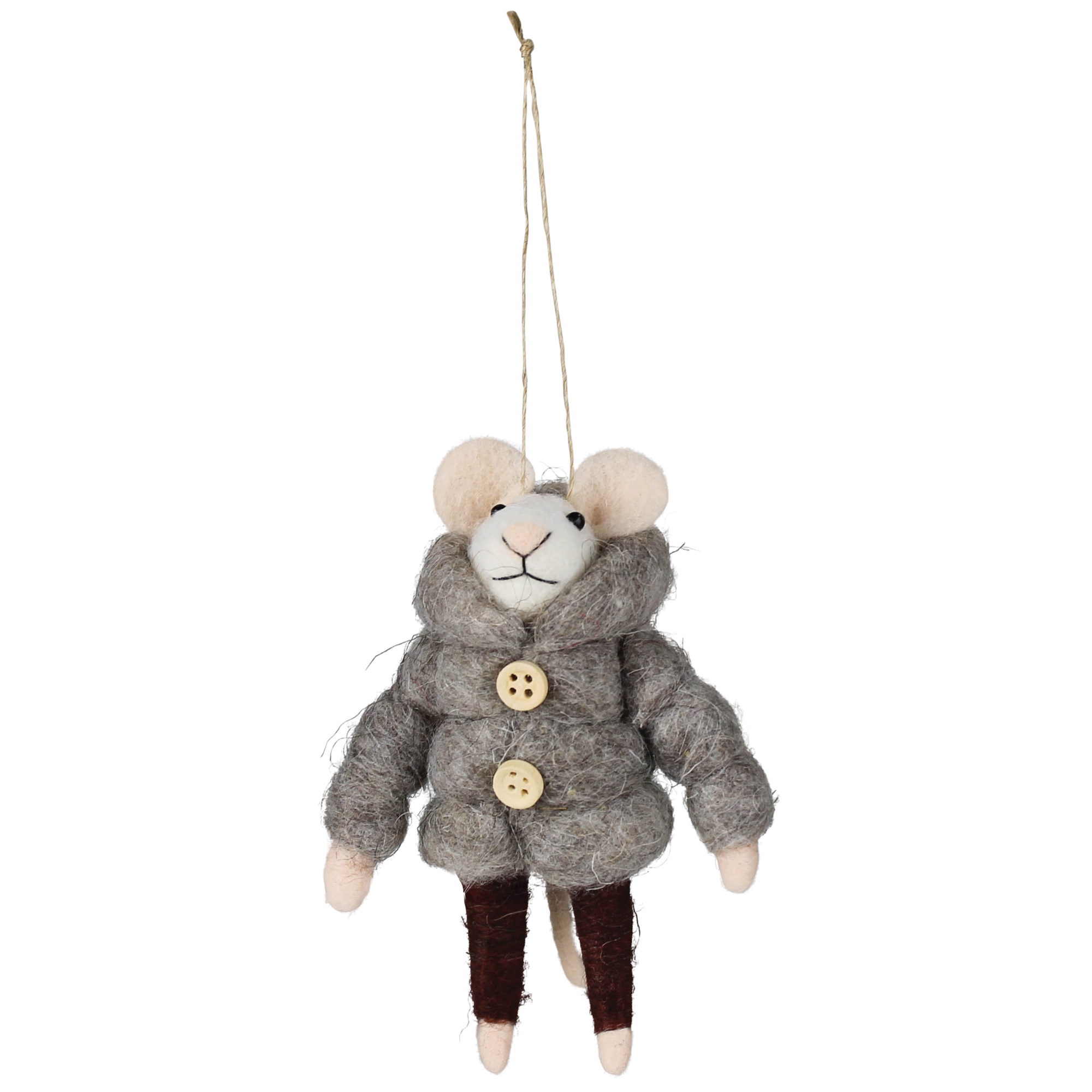 Mouse in Puffer Jacket Ornament Set of 2 by HomArt - Image 2