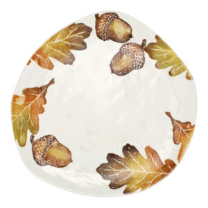 Autunno Acorns & White Oak Leaves Oblong Platter by VIETRI