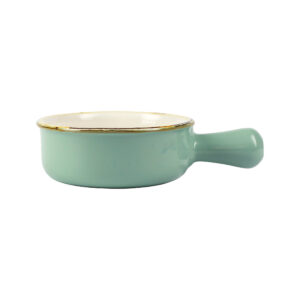 Italian Bakers Aqua Small Round Baker with Large Handle by VIETRI