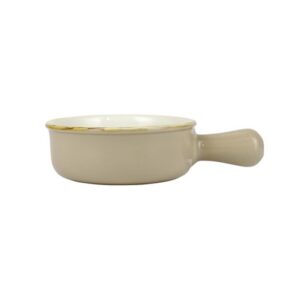 Italian Bakers Cappuccino Small Round Baker with Large Handle by VIETRI