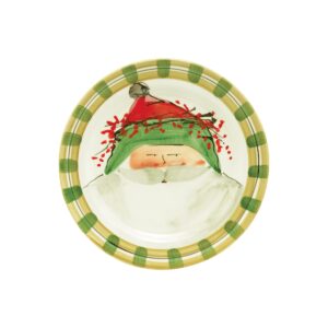 Old St. Nick Round Salad Plate - Green Hat by VIETRI