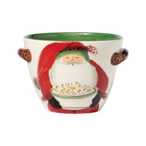 Old St. Nick Handled Deep Serving Bowl w/ Popcorn by VIETRI