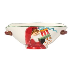 Old St. Nick Handled Oval Bowl w/ Presents by VIETRI