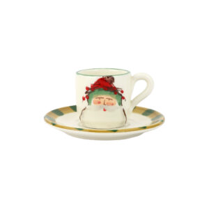 Old St. Nick Espresso Cup & Saucer - Green Hat by VIETRI