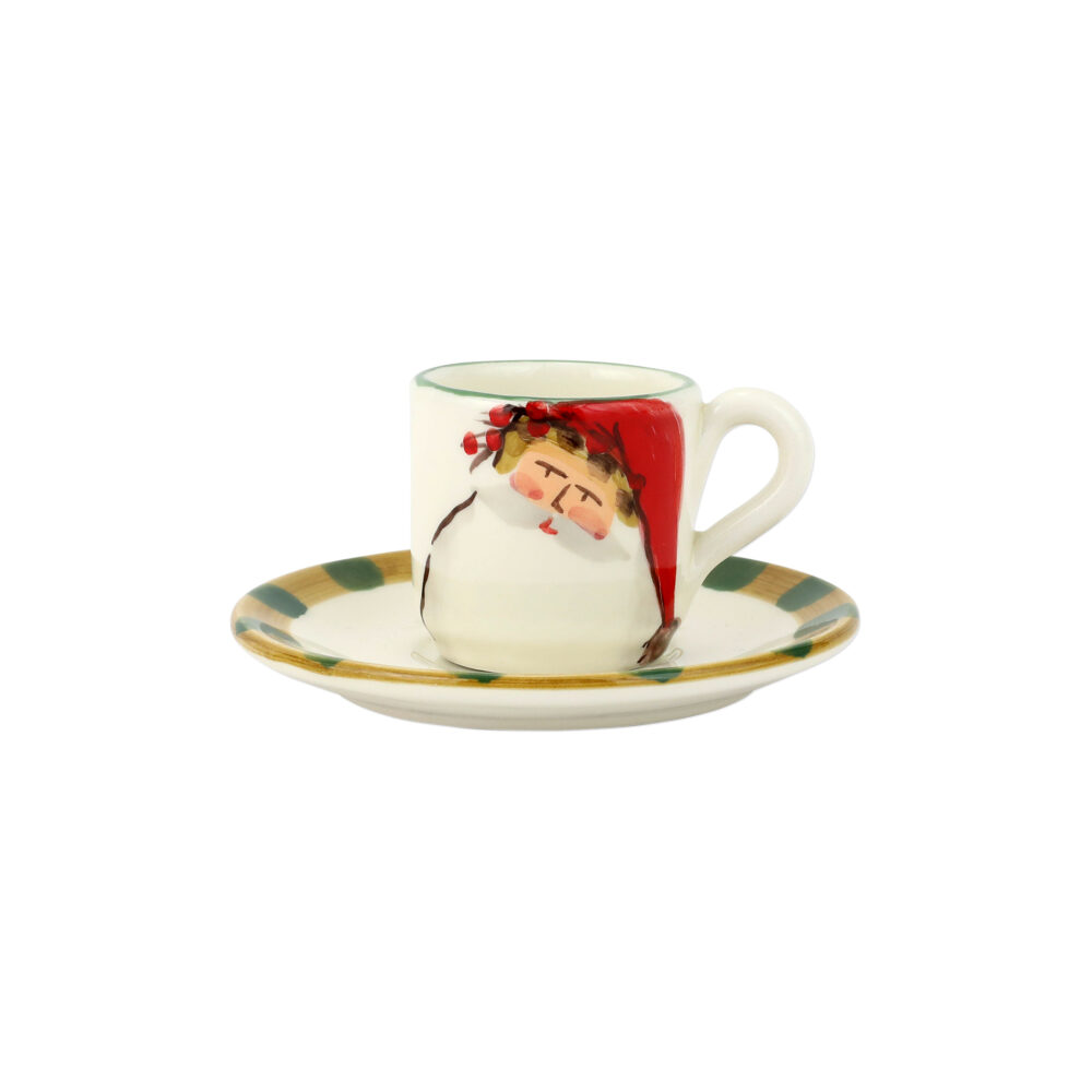 Old St. Nick Espresso Cup & Saucer - Animal Hat by VIETRI