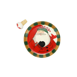 Old St. Nick Canape Plate w/ Cork Stopper by VIETRI
