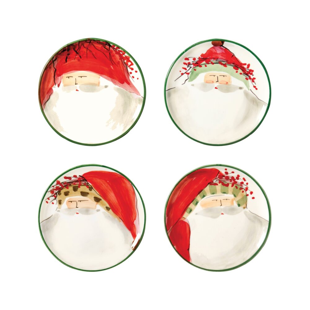 Old St. Nick Assorted Canape Plates - Set of 4 by VIETRI