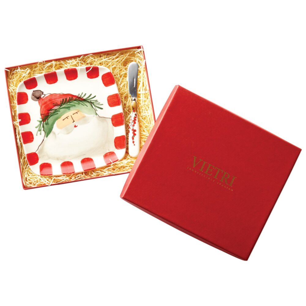 Old St. Nick Square Plate w/ Spreader by VIETRI