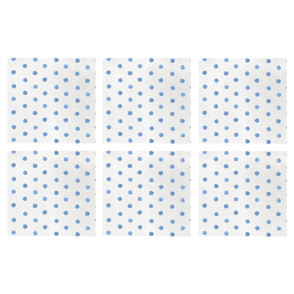 Papersoft Napkins Dot Light Blue Cocktail Napkins (Pack of 20) - Set of 6 by VIETRI