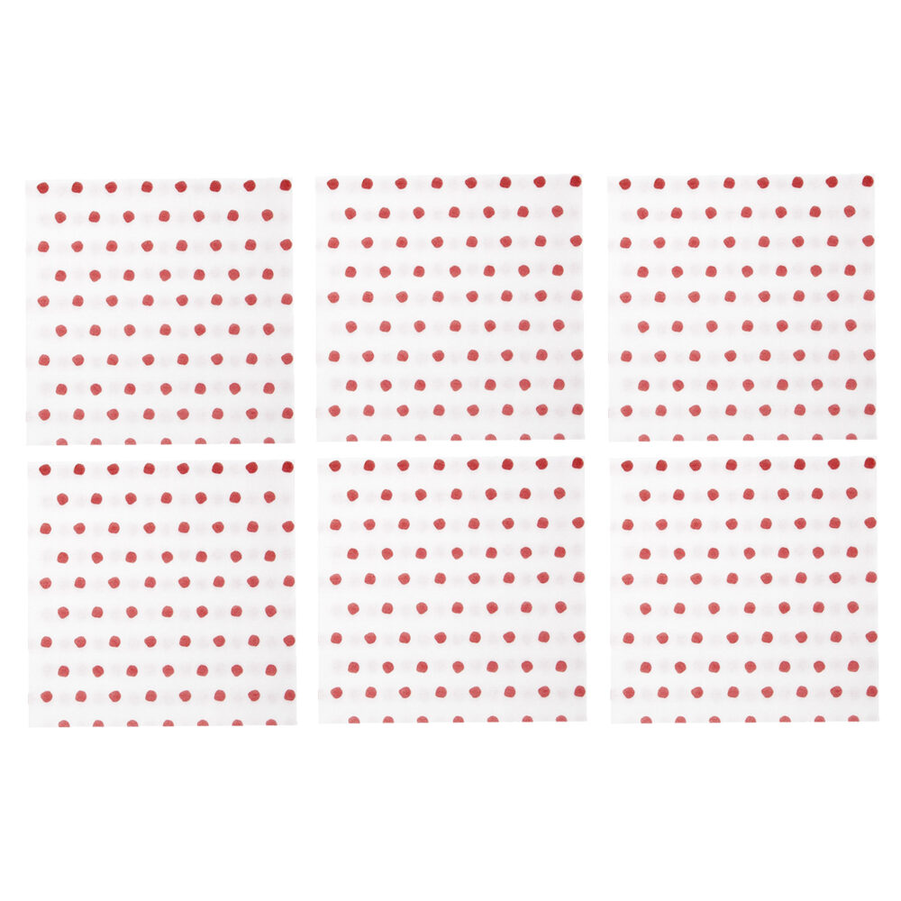 Papersoft Napkins Dot Red Cocktail Napkins (Pack of 20) - Set of 6 by VIETRI