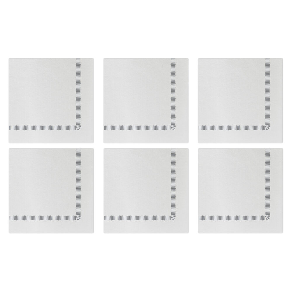 Papersoft Napkins Fringe Gray Cocktail Napkins (Pack of 20) - Set of 6 by VIETRI