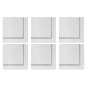 Papersoft Napkins Fringe Gray Cocktail Napkins (Pack of 20) - Set of 6 by VIETRI