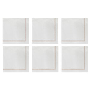Papersoft Napkins Fringe Linen Cocktail Napkins (Pack of 20) - Set of 6 by VIETRI