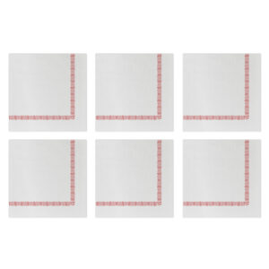 Papersoft Napkins Fringe Red Cocktail Napkins (Pack of 20) - Set of 6 by VIETRI