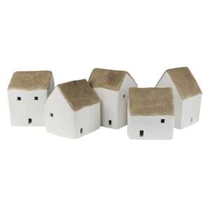 Assorted Ceramic Cottages Set of 5 by HomArt