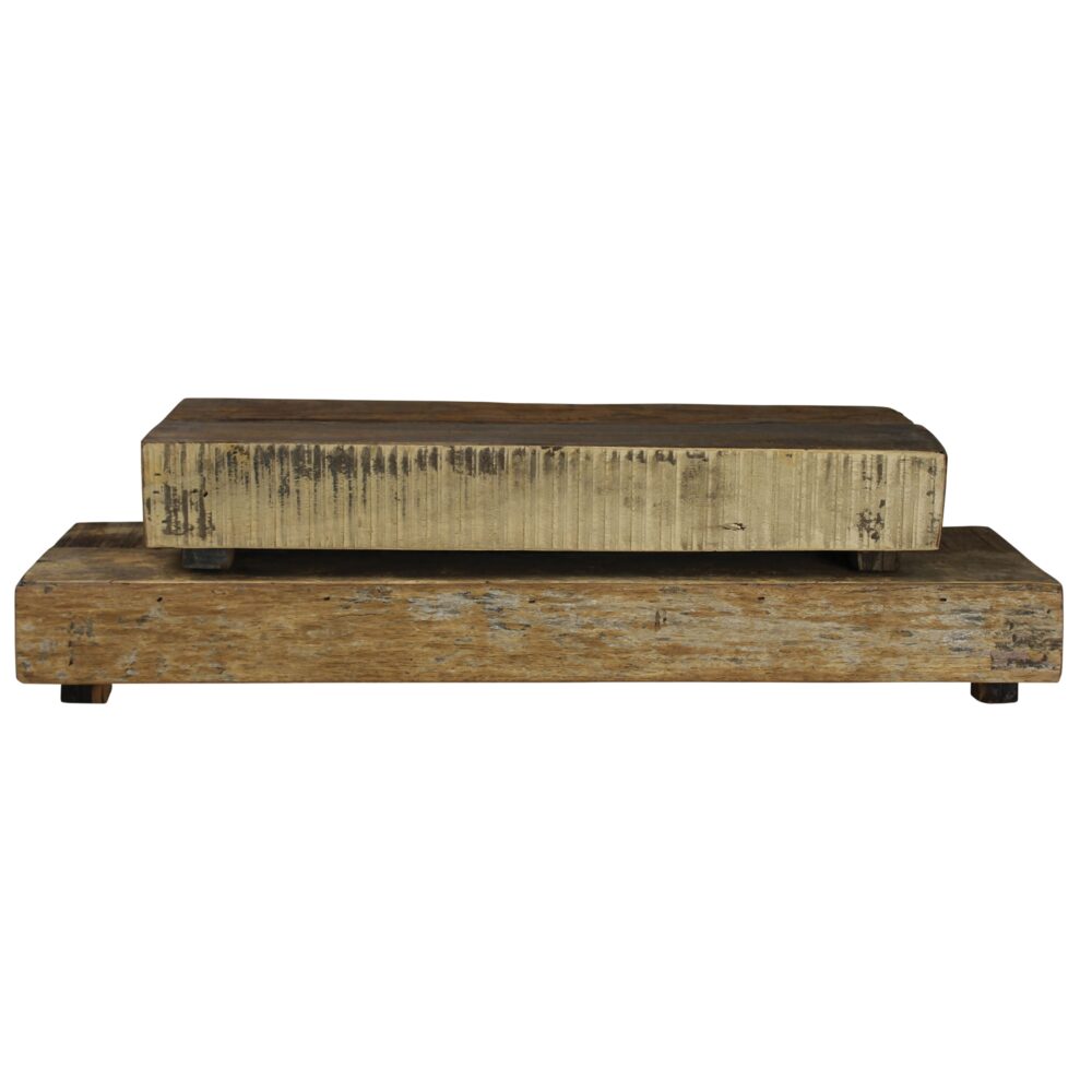 Lincoln Rectangular Wood Risers Set of 2 by HomArt
