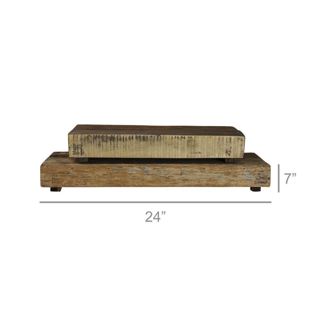 Lincoln Rectangular Wood Risers Set of 2 by HomArt - Image 4