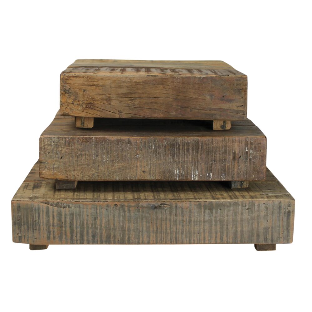Lincoln Square Wood Risers Set of 3 by HomArt