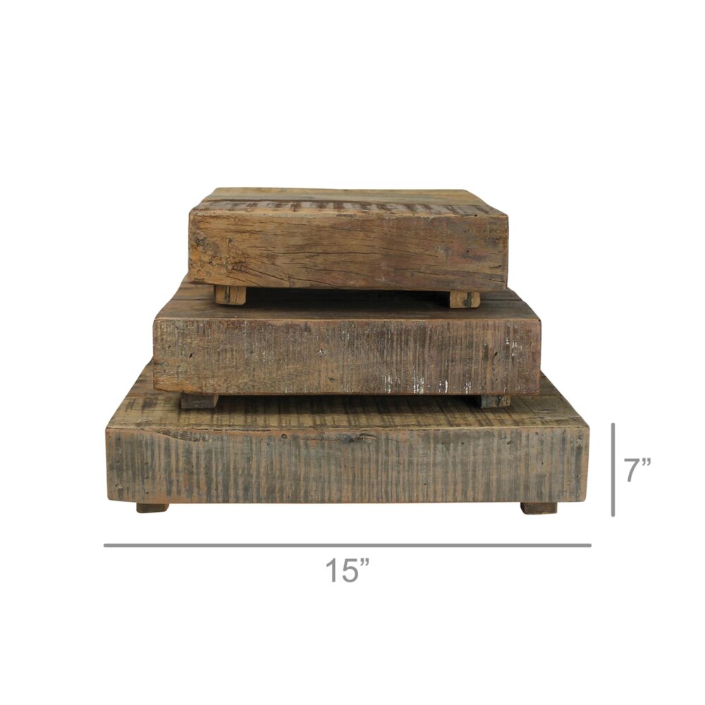 Lincoln Square Wood Risers Set of 3 by HomArt - Image 6