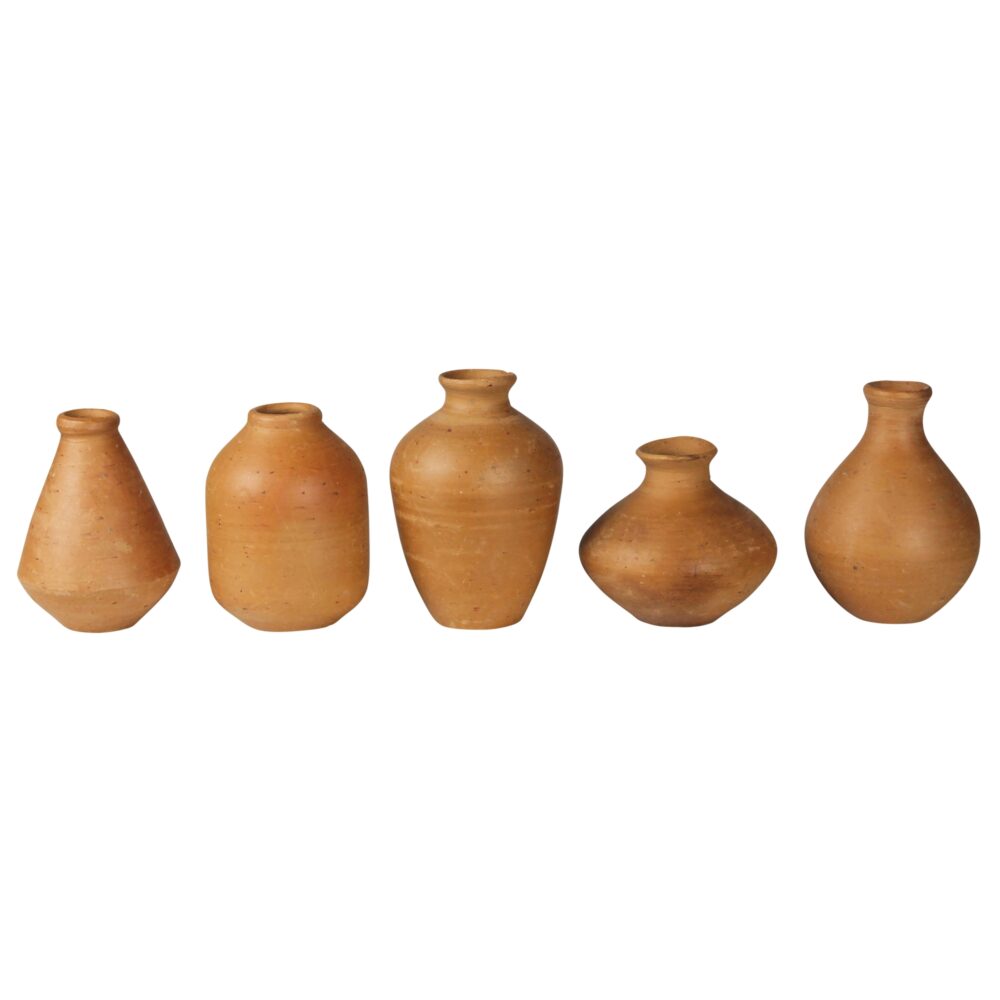 Tiny Terra Cotta Vases Set of 5 by HomArt - Image 2