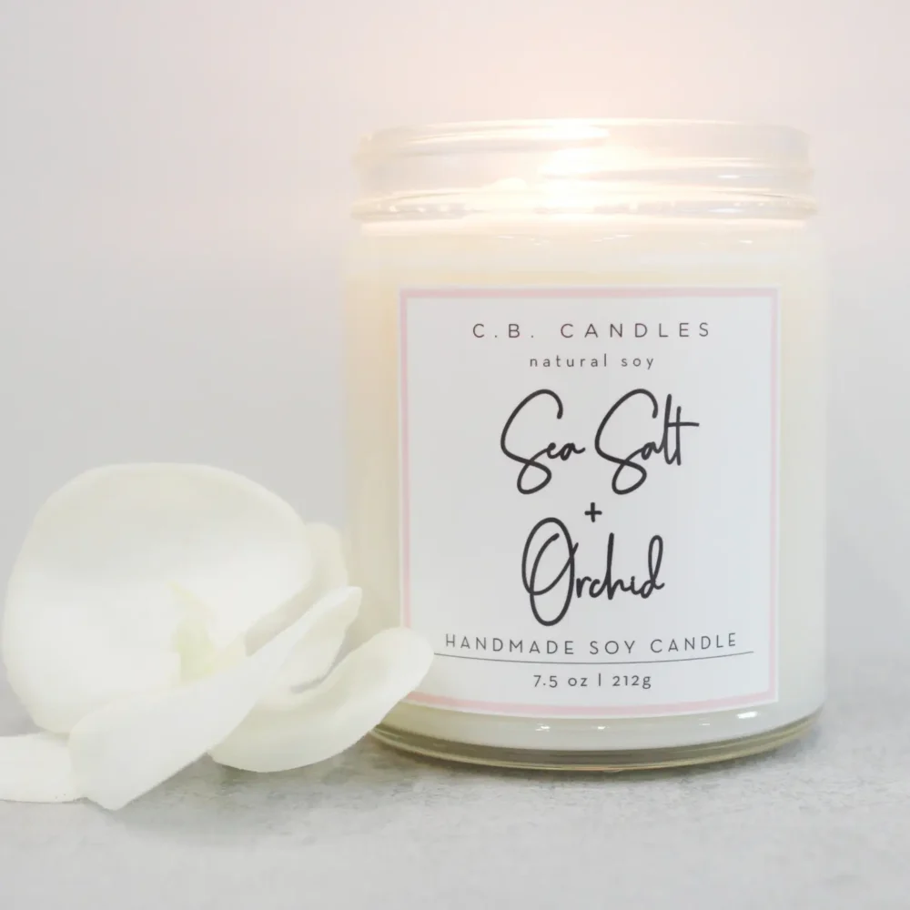 Sea Salt + Orchid Candle by C.B. Candles - Image 2
