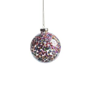 Multicolor Sequin Glass Ornaments Set of 6 by Zodax