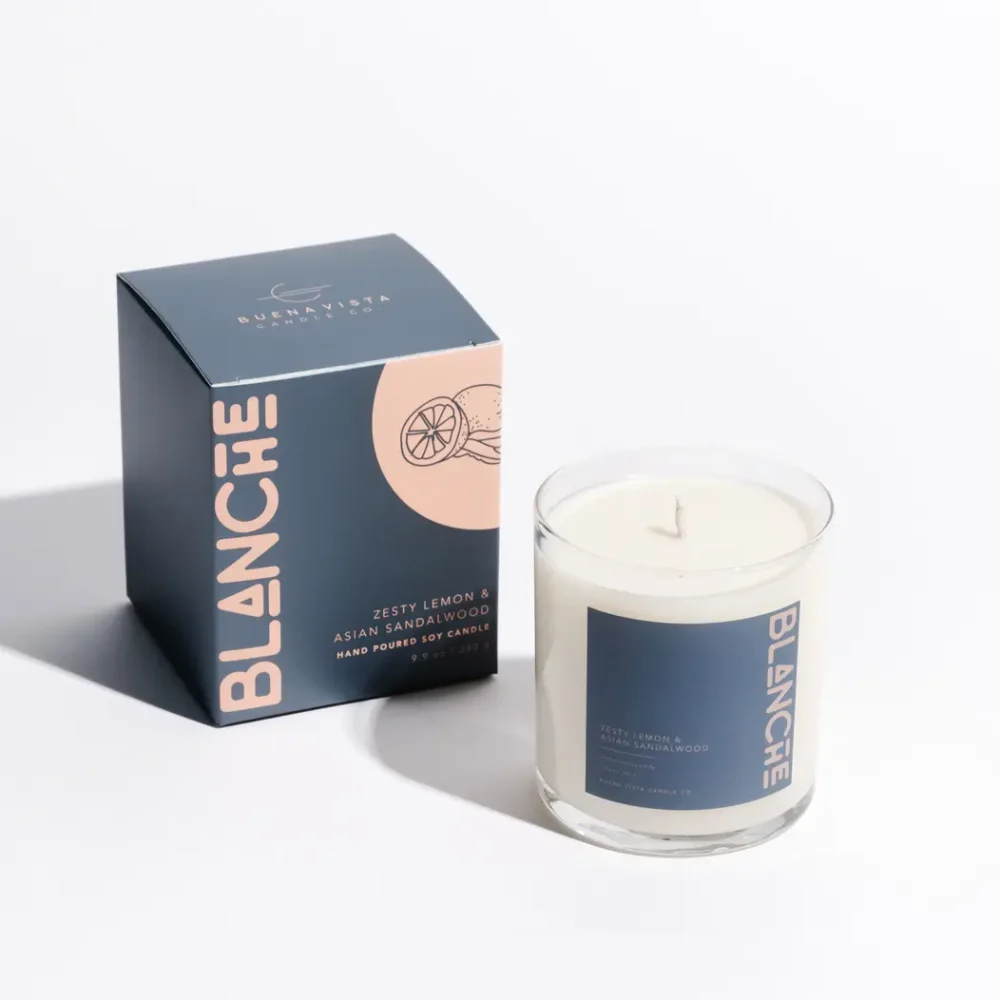 Blanche Zesty Lemon + Sandalwood Candle by Buena Vista Candle Co.