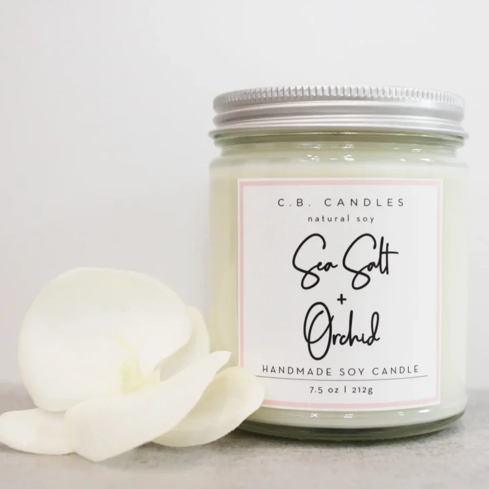 Sea Salt + Orchid Candle by C.B. Candles