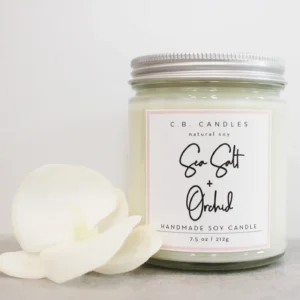 Sea Salt + Orchid Candle by C.B. Candles