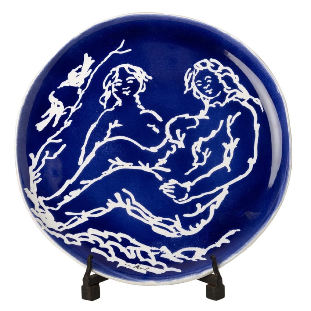 Pablo Round Blue and White Platter by Abigails
