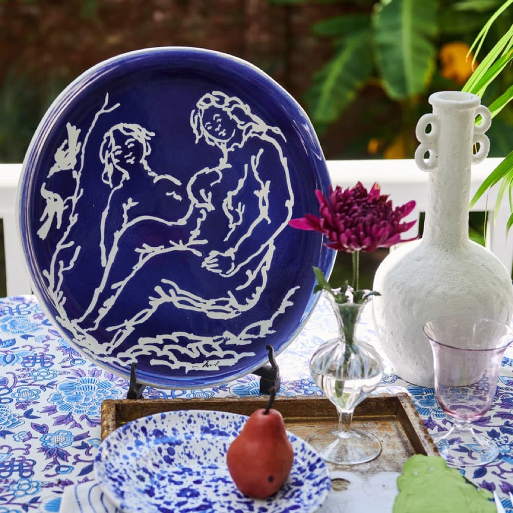 Pablo Round Blue and White Platter by Abigails - Image 2