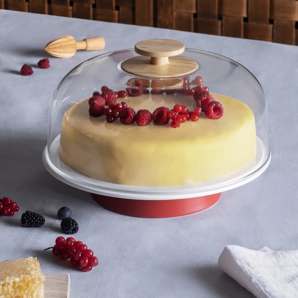 Mattina Red Cake Stand With Dome by Alessi - Image 5