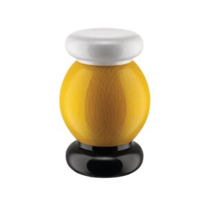 Yellow/Black/White Beechwood Pepper Grinder by Alessi