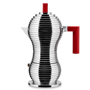 Pulcina 6-Cup Red Stovetop Espresso Coffee Maker by Alessi