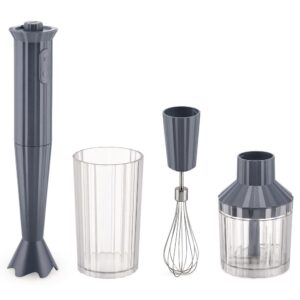 Plissé 3 in 1 Hand Immersion Blender in Grey by Alessi