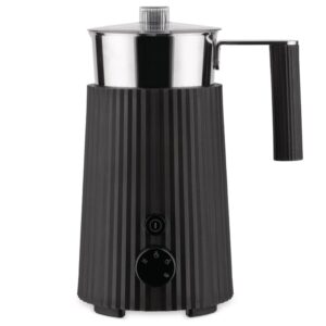 Plissé Tabletop Milk Frother in Black by Alessi