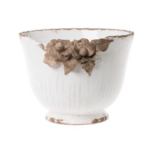 Rustic Garden White Planter w/ Flowers by VIETRI