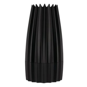 Pleated Black Steel Table Salt or Pepper Grinder by Alessi