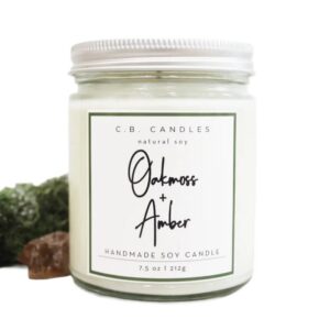 Oakmoss + Amber Candle by C.B. Candles