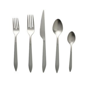 Ares Argento & Light Gray Five-Piece Place Setting by VIETRI