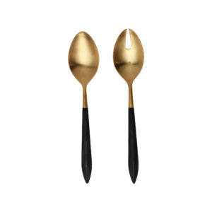 Ares Oro & Black Salad Serving Set by VIETRI