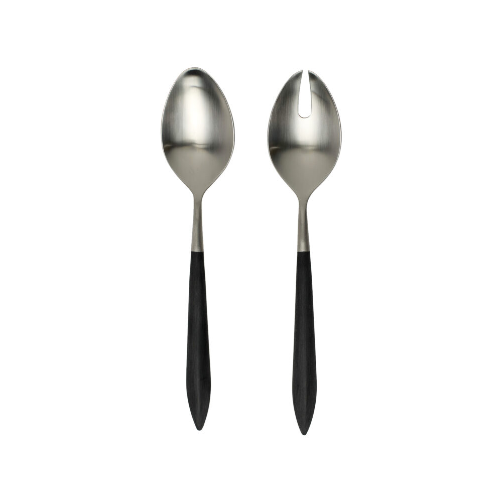 Ares Argento & Black Salad Serving Set by VIETRI