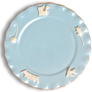 Cat Whisker Plate in Sky Blue by Carmel Ceramica