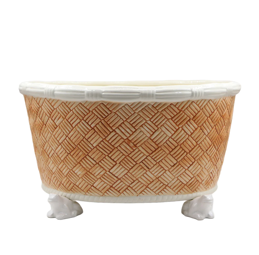 Sepia Basket Weave Centerpiece by Abigails