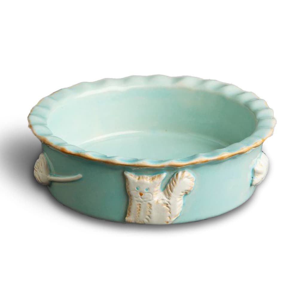 Cat Food/Water Bowl in Sky Blue by Carmel Ceramica