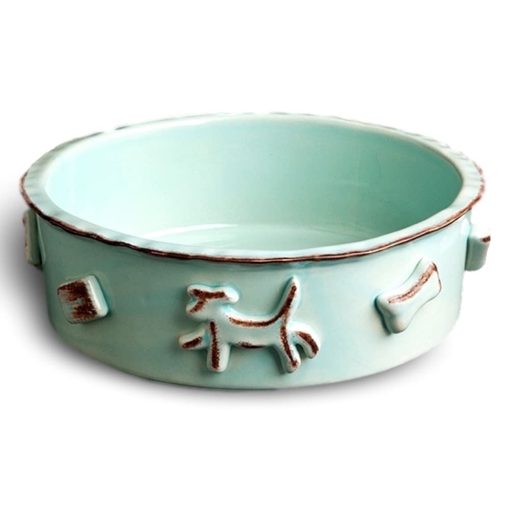 Dog Food/Water Bowl - Large Baby Blue by Carmel Ceramica