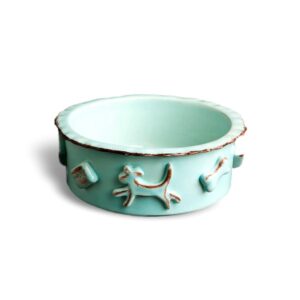 Dog Food/Water Bowl - Medium Baby Blue by Carmel Ceramica