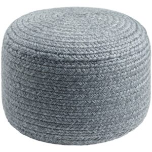Charcoal and Dusty Sage Entwined Indoor/Outdoor Pouf by Livabliss